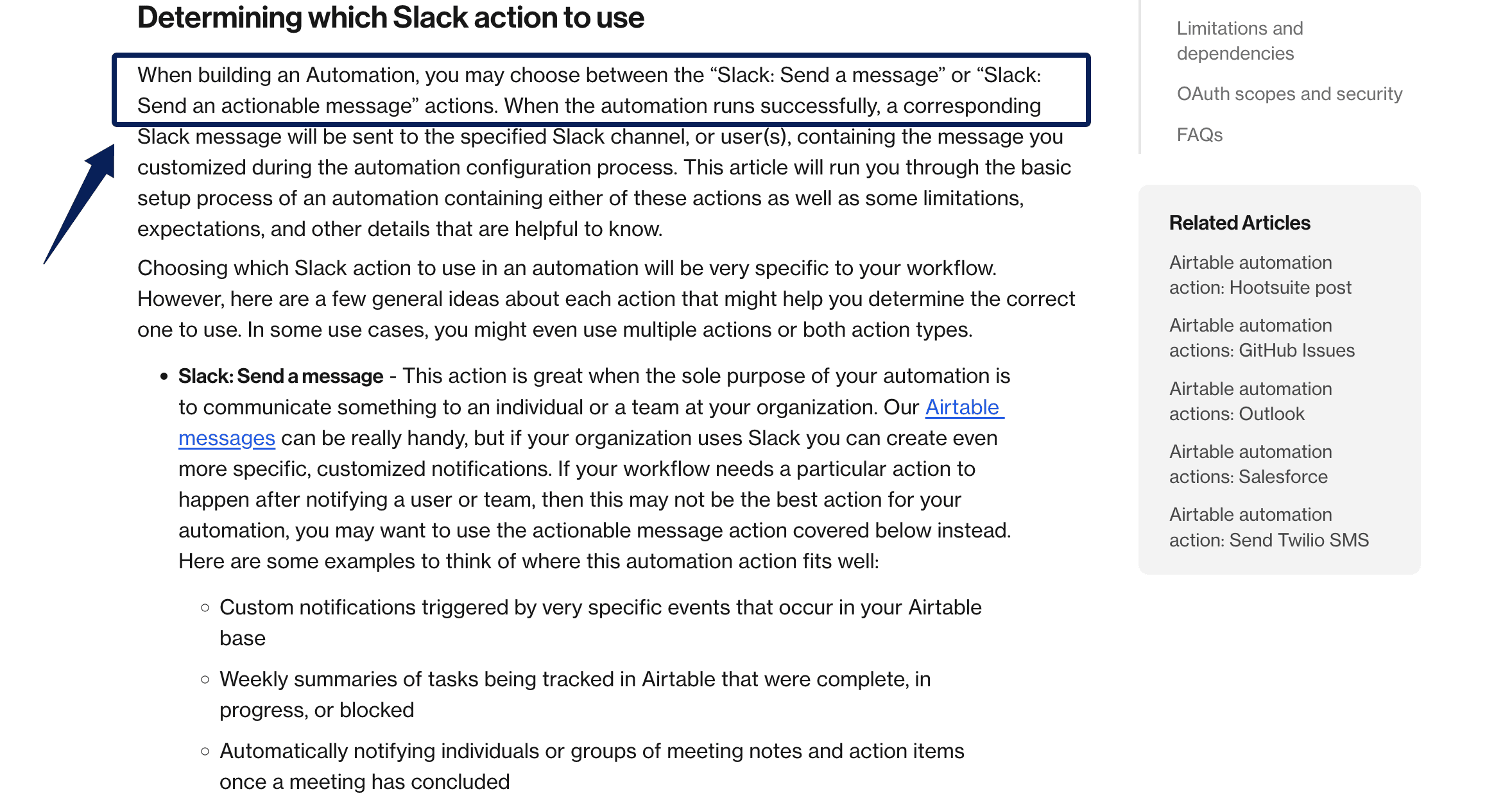 Learn how to choose between standard and actionable messages to optimize your airtable slack integration workflows.