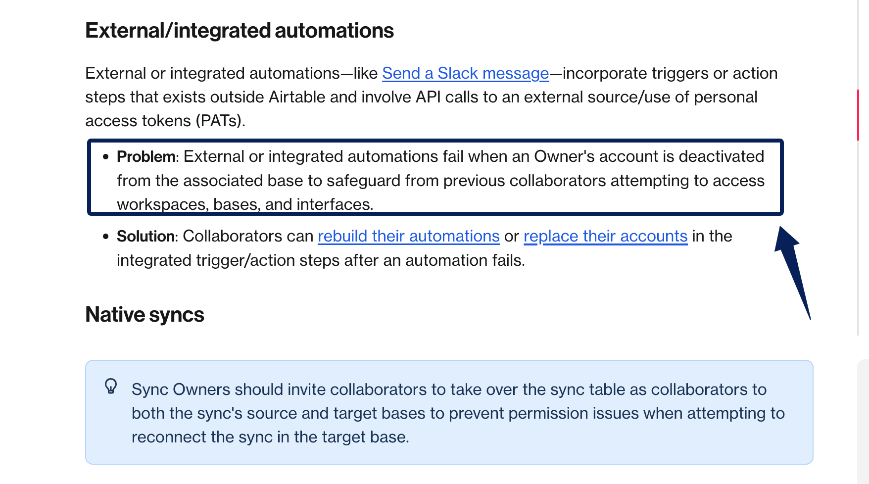 Learn how to troubleshoot external workflow errors and resolve owner deactivation issues in airtable slack integration.
