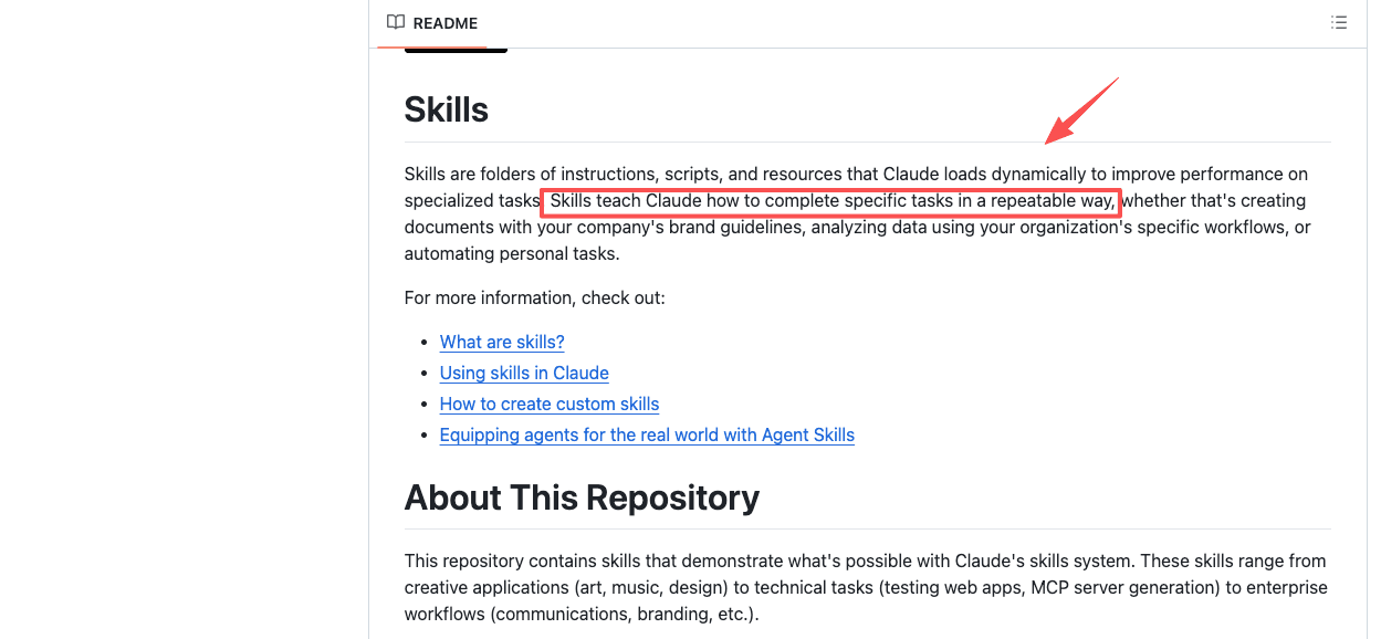 Anthropic's public skills repository showing reusable skill folders