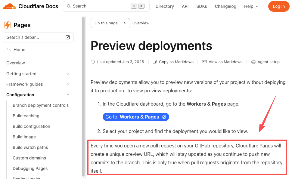 Page checks before sharing a drag-and-drop deployment