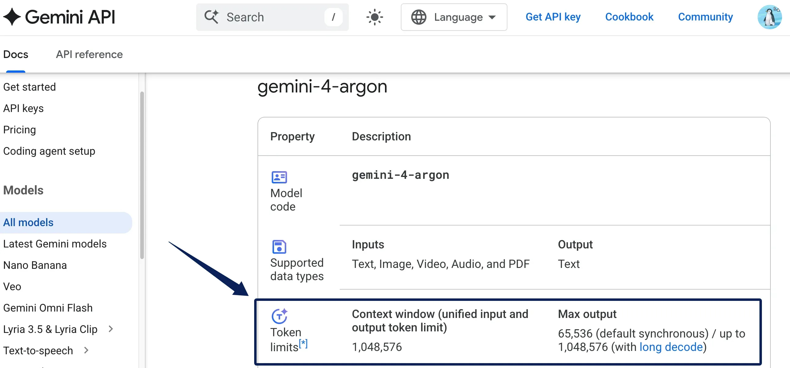 Google's Argon API specification lists a shared input-output context limit; it does not set a published Gemini app Task file allowance.