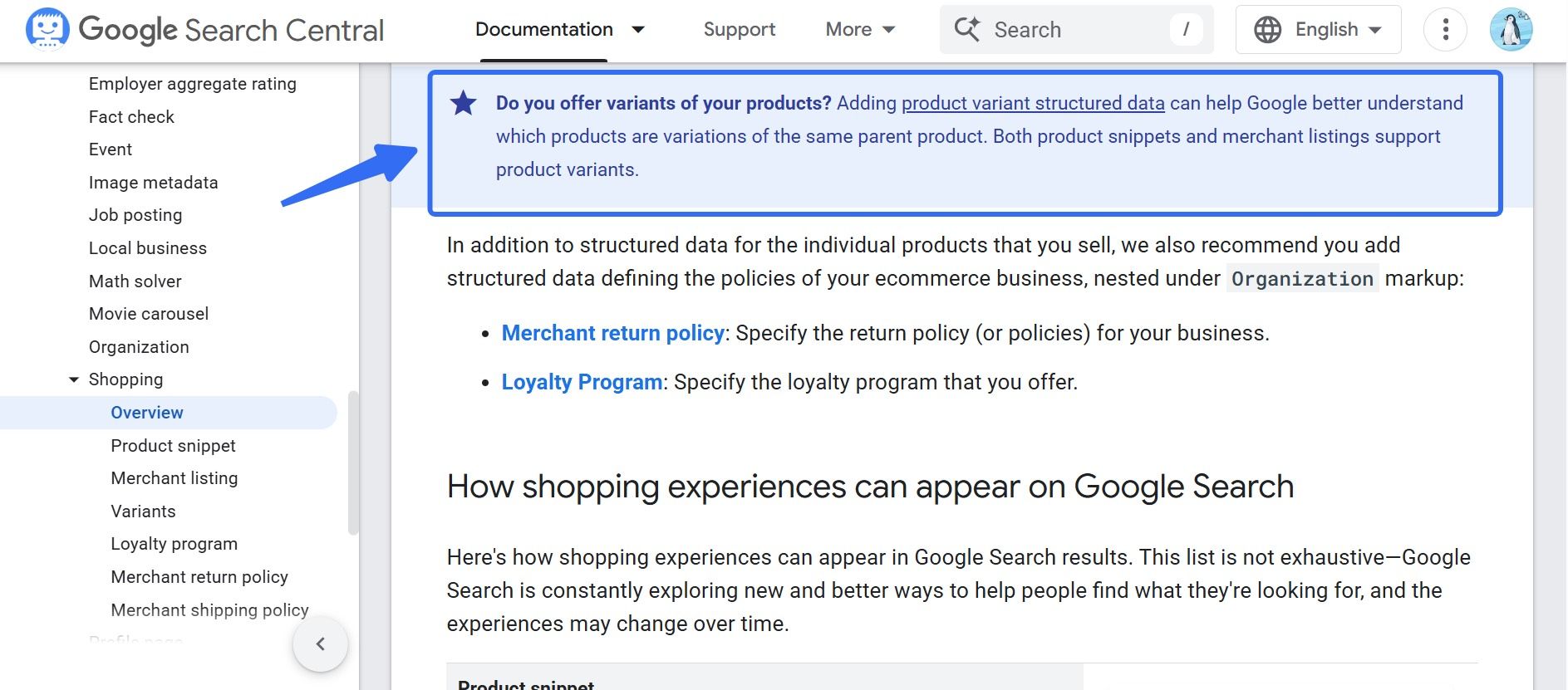 Google Search Central documentation on product variant structured data for ecommerce listings