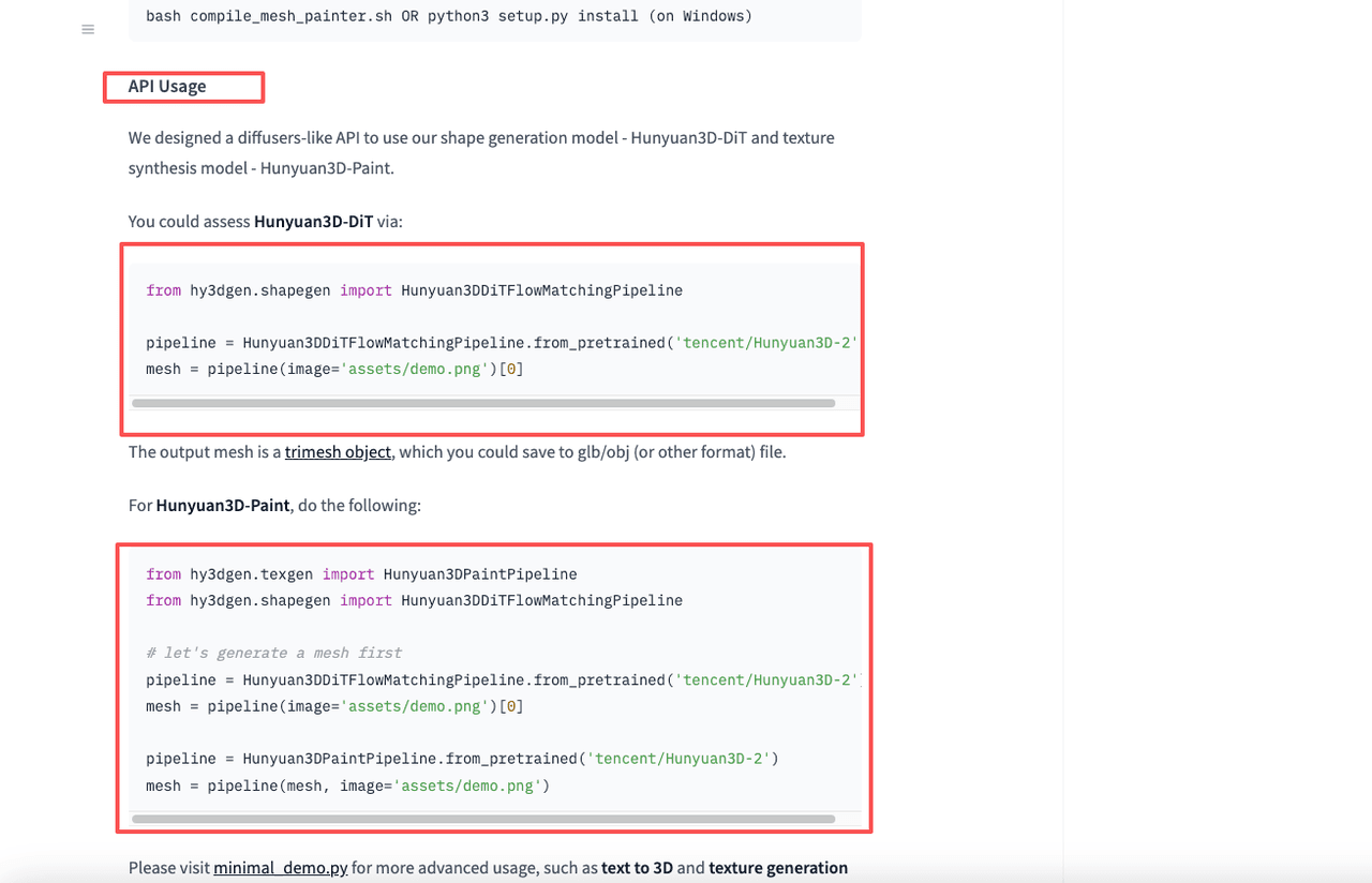 Hunyuan 3D's API: load the pretrained pipeline and generate a textured mesh from a single image