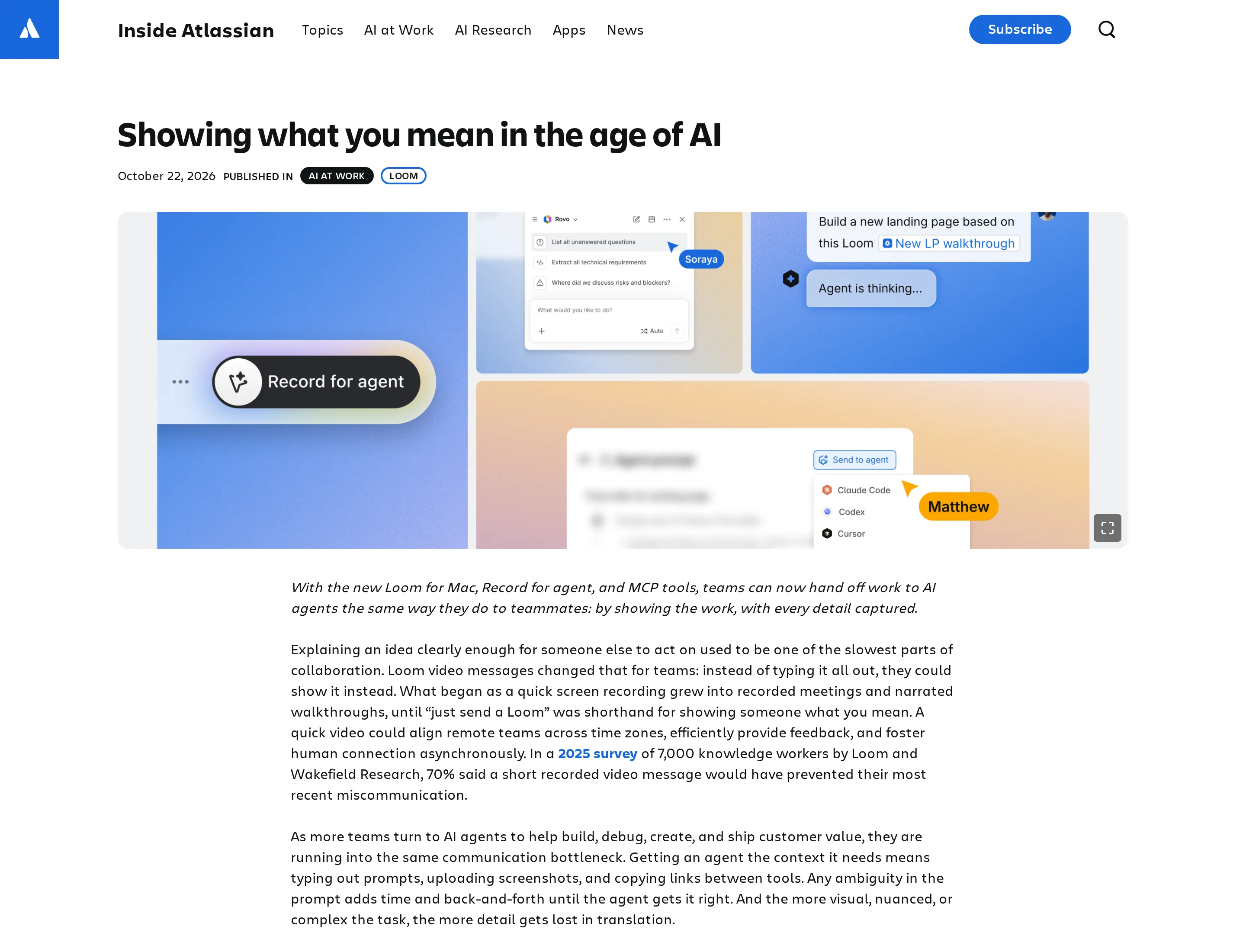 Atlassian's October 22 announcement shows the Record for agent mode and agent handoff