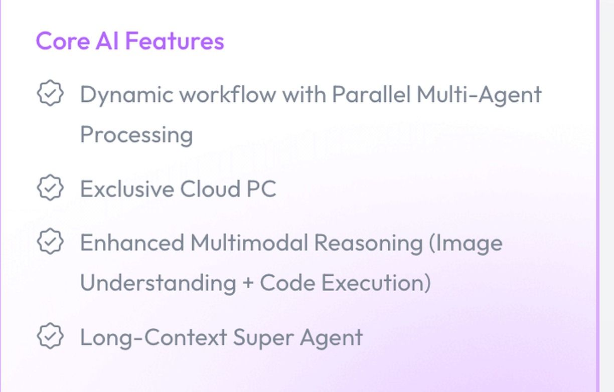 "Exclusive Cloud PC" sits under Core AI Features on the Plus tier. The Basic tier's feature list does not contain it.