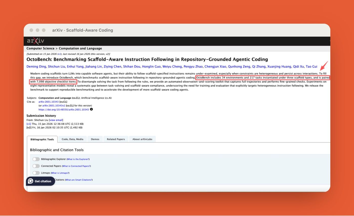 arXiv page benchmarking scaffold-aware instruction following in repository-grounded agentic coding