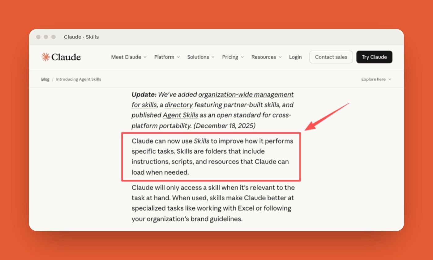 Anthropic Claude Skills announcement on loading specialized instructions and scripts on demand