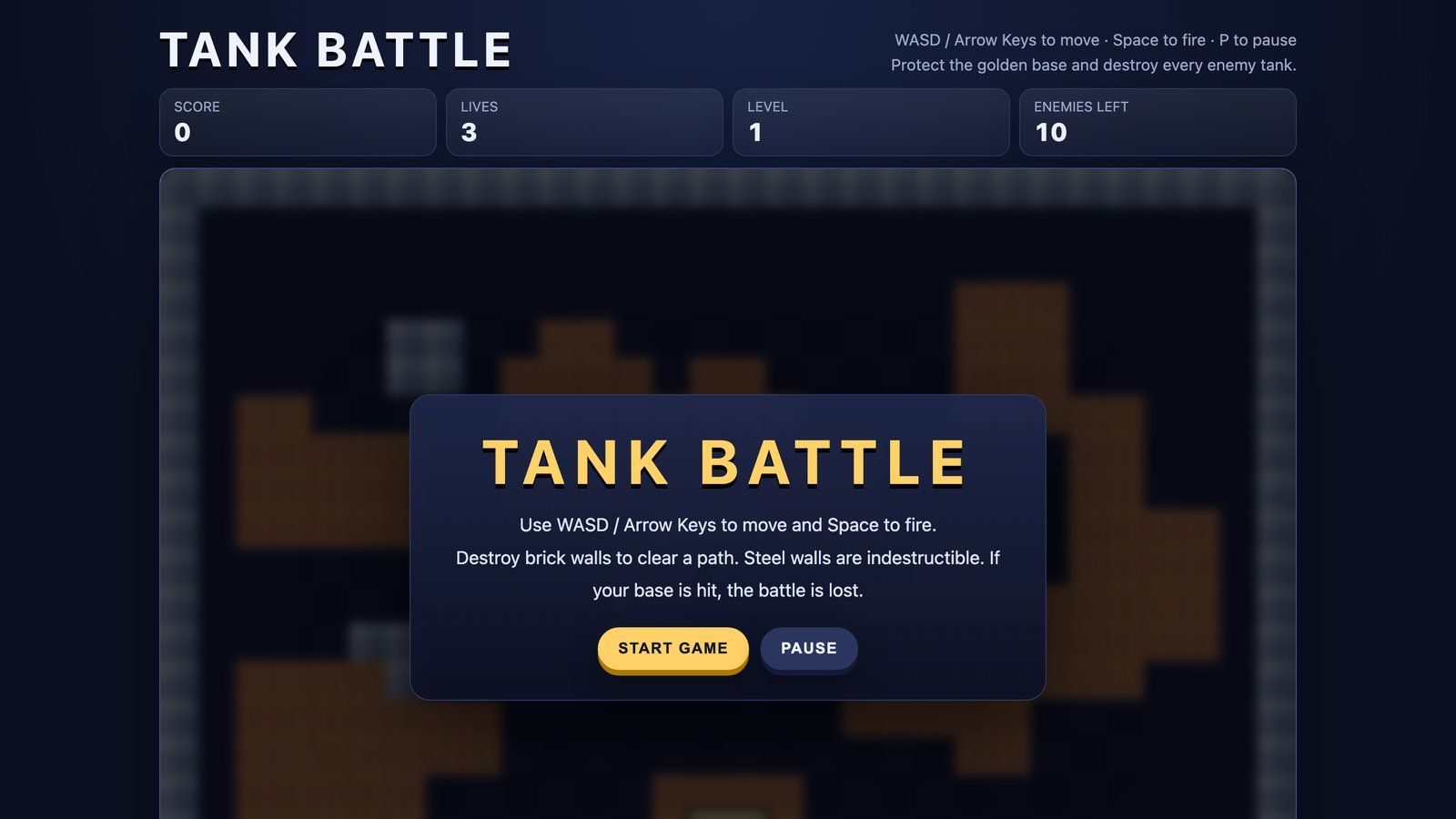 Kimi K3-Demo — Tank Battle, ein spielbares Arcade-Spiel, erstellt von Zentor