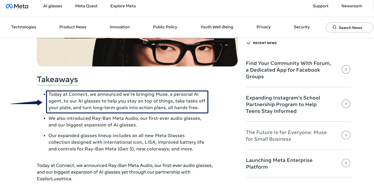 Explore key takeaways from Meta Connect featuring personal AI agents and audio glasses powered by meta muse charm.
